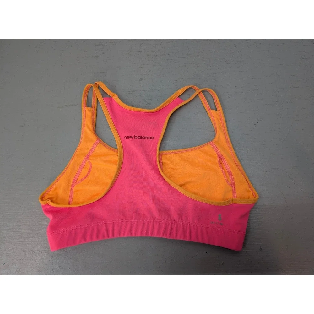 New Balance Racerback Sports Bra Women's M Neon Activewear Running‎ Workout Gym